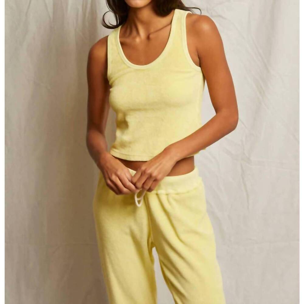 perfectwhitetee Yellow Ribbed Tank Top